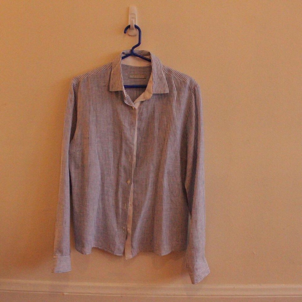 Blue and white vintage striped shirt